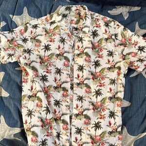 Men's Palm Print Casual Shirt